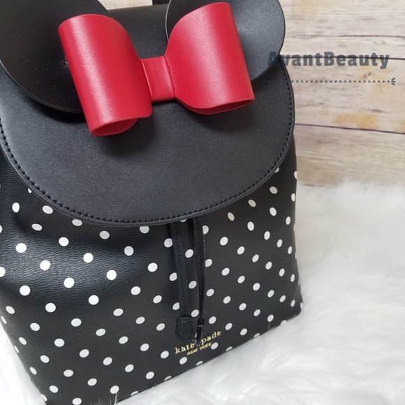 Disney polka dots black kate spade new york minnie mouse bag backpack white main image 9